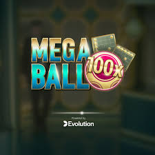 Mega Ball slot logo by Evolution at Enjoybet